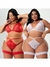 Imagem do Kit 2 Conjuntos Lingerie Feminino Plus Size Sutiã sem Bojo e Calcinha Fio Dental Sexy com Cinta Liga Sensual Fio Dental Sexy Sutiã Triangulo