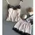 "Traje de pijama para mulher, camisola/picardias de cetim elástico com decote em V." - AuraFitt