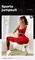 Conjunto fitness feminino com top de alta sustentação e modelagem confortável para yoga." na internet