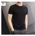 Imagem do Camisetas masculinas branco preto manga curta solta em torno do pescoço camisas