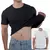 Camiseta masculina e feminina de algodão de alta qualidade, manga curta, gola redonda, cor sólida, preto, branco, respirável, roupas para casal