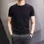 Camisetas masculinas branco preto manga curta solta em torno do pescoço camisas - comprar online