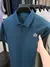 Imagem do Marca de luxo 100% algodão camisa polo masculina lapela carta impressão manga curta verão 2025 nova tendência da moda magro camiseta masculina topo