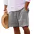 Novo algodão dos homens cor sólida curto leve calças de ginásio linho praia shorts masculino jogging esporte grande curto homme - NK Mega Stor