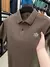 Marca de luxo 100% algodão camisa polo masculina lapela carta impressão manga curta verão 2025 nova tendência da moda magro camiseta masculina topo - NK Mega Stor