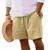 Novo algodão dos homens cor sólida curto leve calças de ginásio linho praia shorts masculino jogging esporte grande curto homme - comprar online