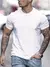 100% algodão masculino verão solto paris criativo carta impressão casual fino ajuste em torno do pescoço manga curta camiseta topo - NK Mega Stor