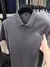 Marca de luxo 100% algodão camisa polo masculina lapela carta impressão manga curta verão 2025 nova tendência da moda magro camiseta masculina topo - loja online