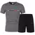 Imagem do Moda duas peças conjuntos masculinos roupas esportivas verão secagem rápida respirável camiseta shorts outfit ao ar livre casual correr roupas esportivas