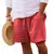 Novo algodão dos homens cor sólida curto leve calças de ginásio linho praia shorts masculino jogging esporte grande curto homme - NK Mega Stor