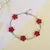 Ailinfa – Pulseira de Prata com Pedra Natural e Design de Flor de Cinco Folha - comprar online