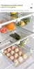 Organizador de geladeira transparente, ovo de frutas, caixa de armazenamento sob
