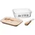 Manteigueira de Vidro com Tampa de Bambu e Espaço para Espátula da Wolf – 15x11x5cm - loja online