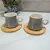 Jogo com 2 Xícaras de Café em Porcelana com Pires de Bambu 4 Peças - 80ml - comprar online