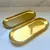 Conjunto com 2 Bandejas de Metal Oval Dourado - 23x9cm
