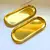 Conjunto com 2 Bandejas de Metal Dourado - 23x9cm