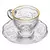 Imagem do Jogo com 6 Xícaras de Café e Pires em Cristal Ecológico New Butterfly com Fio de Ouro – 80ml