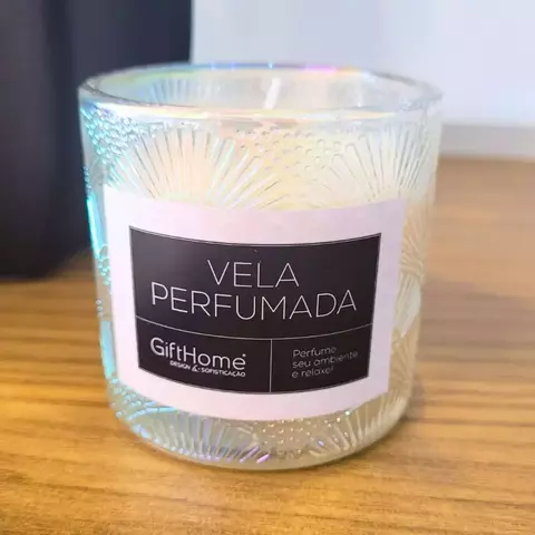 Vela Decorativa Perfumada de Lichia e Chá Branco em Vidro Transparente - 7x7cm