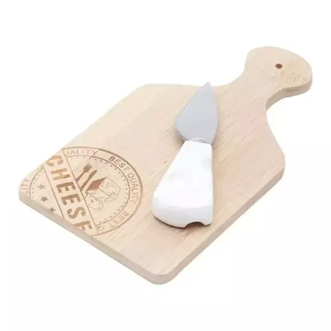 Conjunto com Tábua de Bambu e Faca de Inox da Lyor - 22x11cm