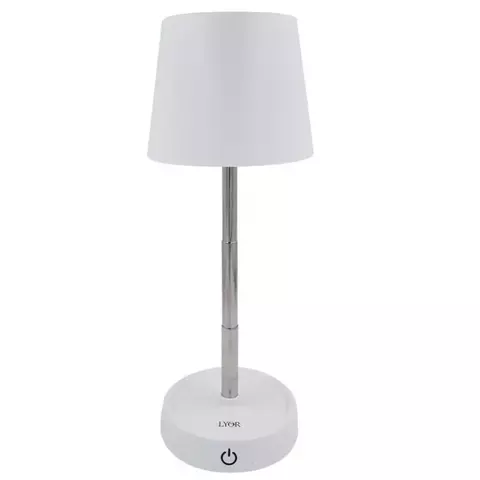Luminária Retrátil Decorativa de Plástico Branco Luna com 3 Tons de Luz e Cabo USB da Lyor – 28,5x10,5cm