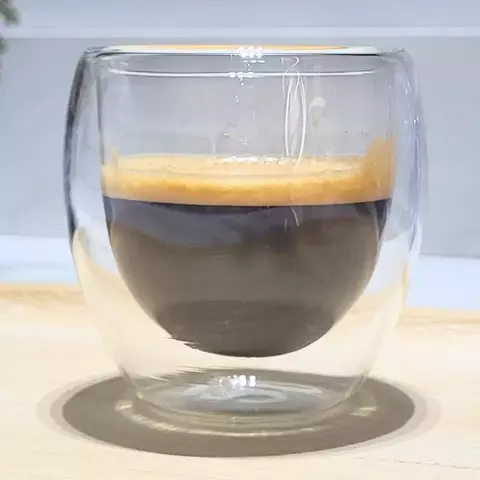 Jogo com 2 Copos em Vidro Borossilicato com Parede Dupla – 250 ml