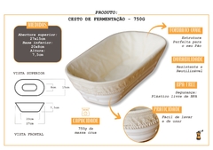 Kit Panificação Fermentação Pão Waals Cesto Plástico e Pano - comprar online