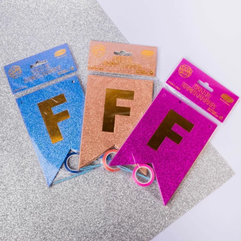 Banderín “Feliz cumple" Glitter - comprar online