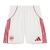 Short Arsenal I 25/26 - Masculino Adidas - Branco com detalhes em vermelho
