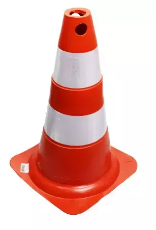 Cone Flexivel Laranja - 50Cm - C/ Faixa Auto Adesiva