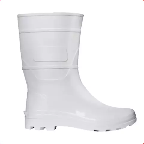 Bota de PVC Workflex Cano Medio Sem Forro Branco CA 37130