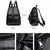 Mochila feminina de couro, bolsa escolar clássica preta - comprar online