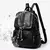 Mochila feminina de couro, bolsa escolar clássica preta - comprar online