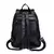 Mochila feminina de couro, bolsa escolar clássica preta