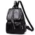 Mochila feminina de couro, bolsa escolar clássica preta - comprar online