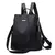 Mochila feminina de couro, bolsa escolar clássica preta - loja online