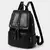 Mochila feminina de couro, bolsa escolar clássica preta - comprar online