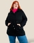 Imagen de Campera Parka Gabardina Karen con piel NEGRA