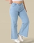 Jean Wide Leg Celeste desflecado en internet