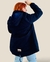 Campera Parka Gabardina Karen con piel azul