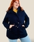 Campera Parka Gabardina Karen con piel azul - comprar online