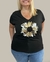Remera flora glam Negro en internet