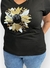 Remera flora glam Negro - tienda online