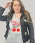 Campera Gabardina Negro Bordada - comprar online