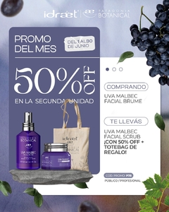 Promo Idraet - 50% Uva Malbec Brume + Scrub + Tote Bag
