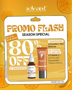 Promo Idraet Vitamina C Sérum + Crema gel / Comprando sérum Vit. C te llevás al 80% OFF Vit. C Crema Gel