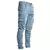 Rua jeans elástico homens calças de carga lavagem cor sólida multi bolsos cas - comprar online