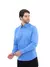 Camisa Social Masculina Premium Tipo Linho Azul na internet