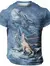 Camiseta vintage grande com estampa 3D masculina, Dragon Graphics, Moda de rua, - MAVEN