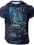 Camiseta vintage grande com estampa 3D masculina, Dragon Graphics, Moda de rua,
