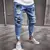 Calça jeans rasgada estilo jogador - comprar online